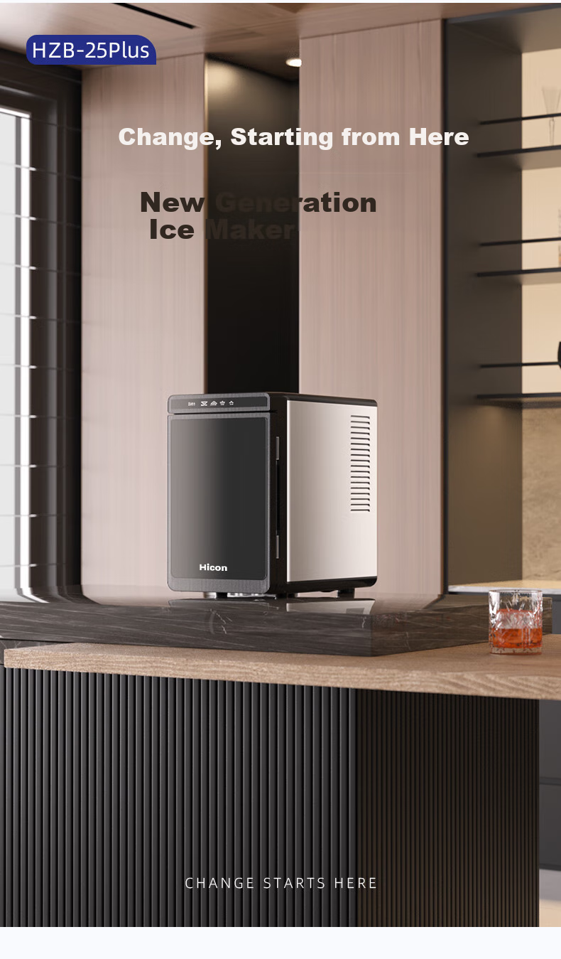 Hicon Ice Maker, Compact for Home And Commercial Use, Bar Cocktail Machine, Automatic Ice Maker for Office, Large Square Ice Plus Whiskey Solid Ice Cubes 1