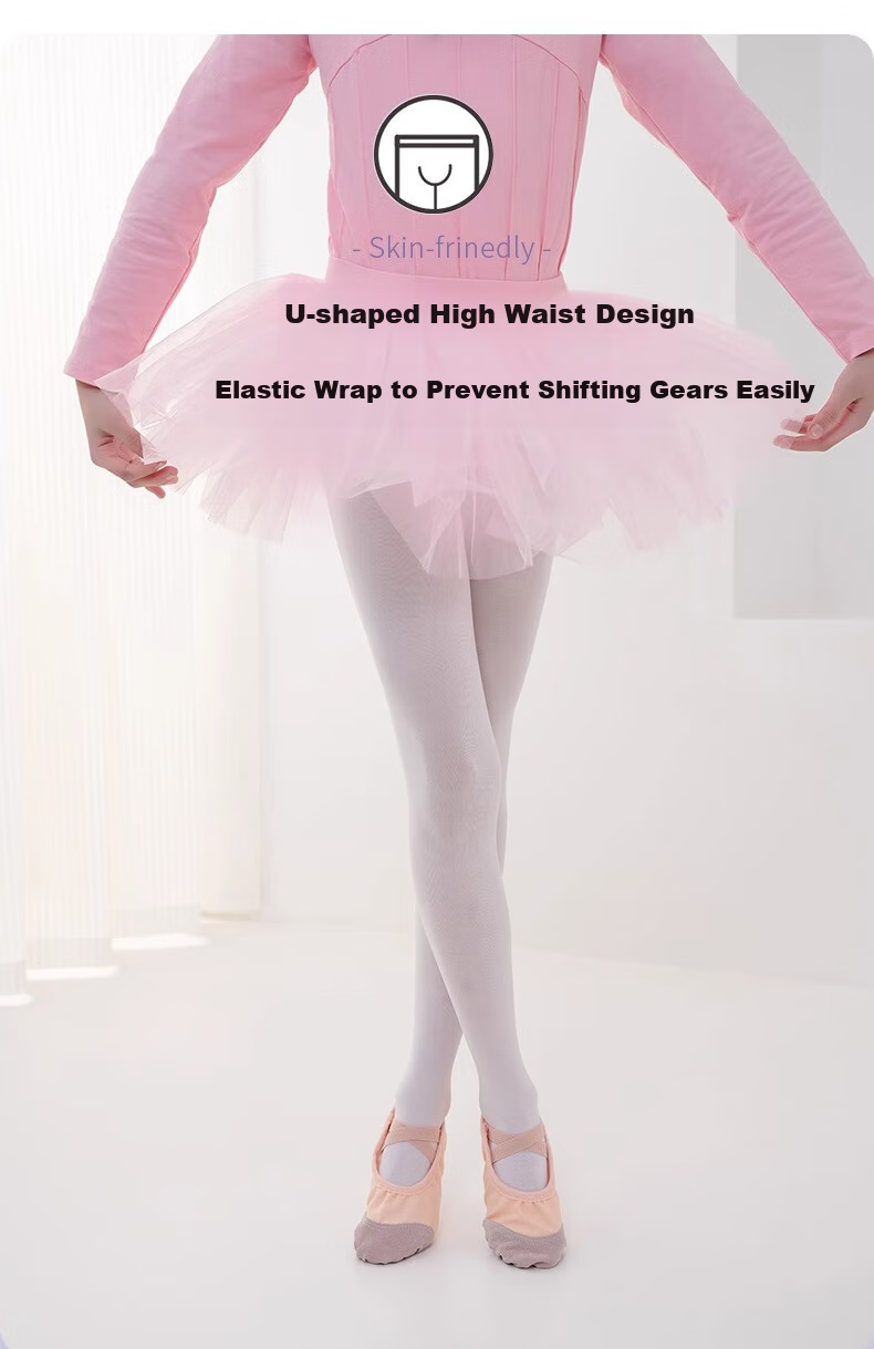 LangSha Children's Dance Tights, Girls' Practice White Anti-Sprain Pantyhose, Ultra-Thin Stockings for Dancing, Ballet Tights Suitable for Outdoor Wear 8