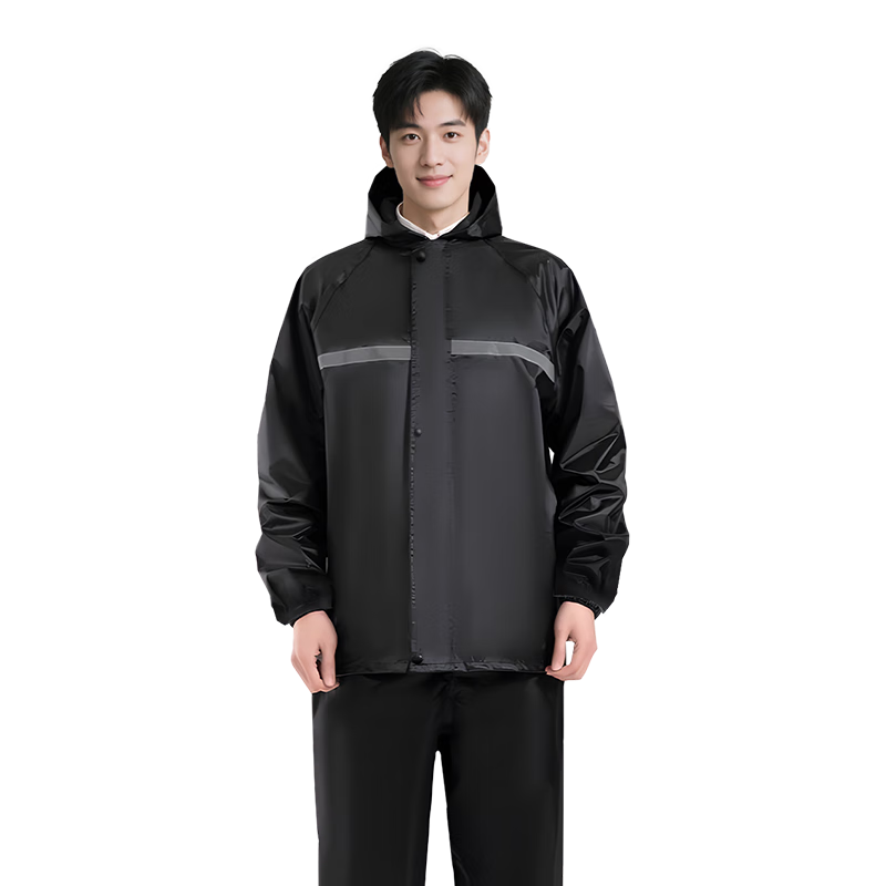 Leyoubaiyi Reflective Adult Raincoat Set, Two-Piece, C Oxford Fabric Single Brim, M Size, Heavy Rain Protection with Rain Pants, for Cycling And Traffic