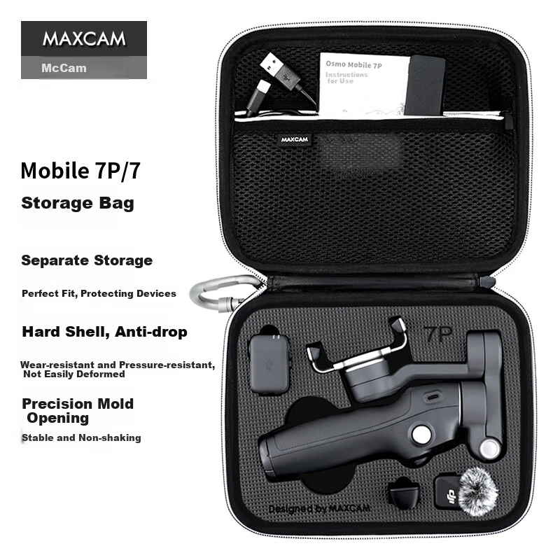 MAXCAM Compatible with DJI Osmo Mobile 87P Smartphone Gimbal Stabilizer, Portable Storage Case, Hard Shell, Shockproof, Drop-Resistant Protective Box, Accessories, Handbag