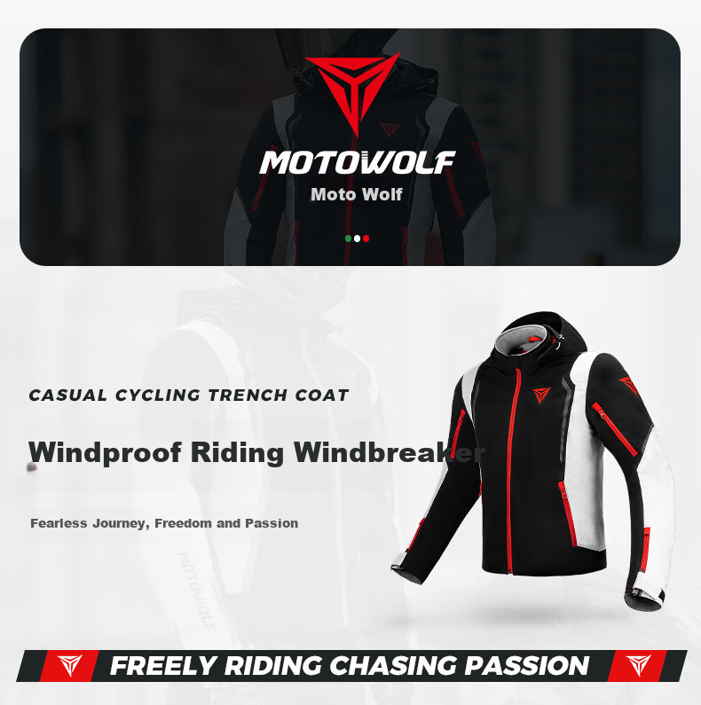 MOTOWOLF Motorcycle All-Season Riding Jacket, Windbreaker for Men And Women, Casual Windproof And Crash-Resistant Motorcycle Gear 1