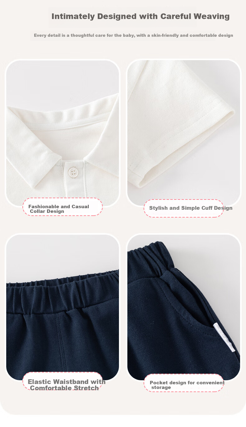Fanlie Boys Summer Outfit 2025 New Stylish Baby Clothes Children's Sports Polo Two-Piece Set Summer 2