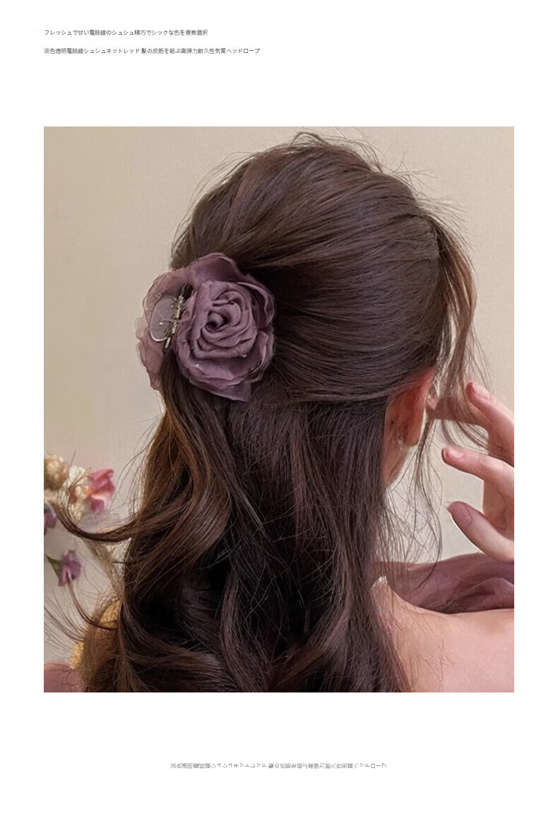 Dongyiyanxuan New Year Gift French Fashion Versatile Shiny Pleated Fabric Hair Claw Clip, Bangs Clip, Large Hair Clip for Back of Head 1