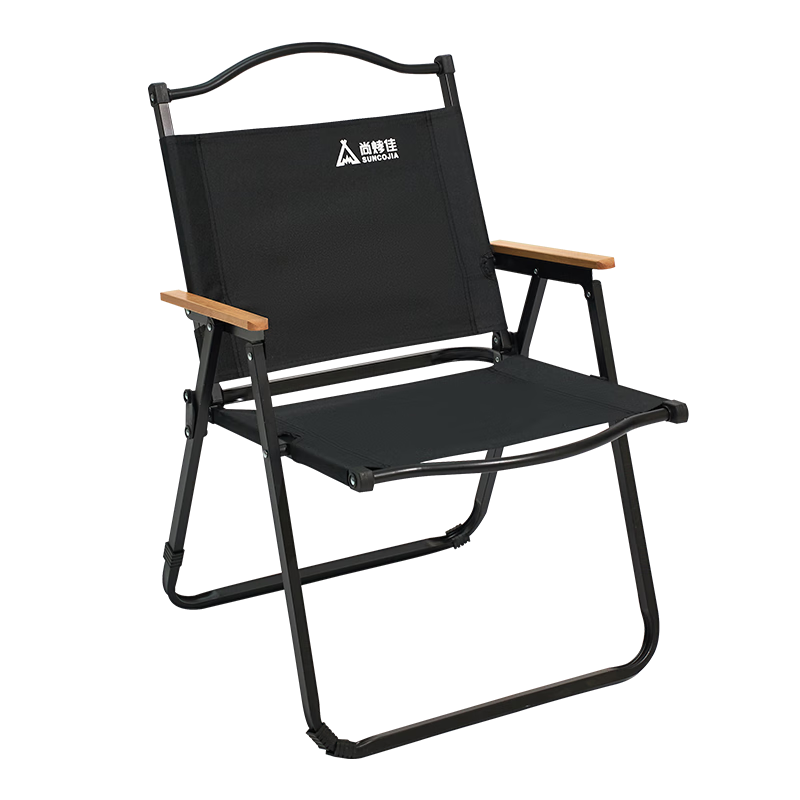 Suncojia Outdoor Portable Folding Chair Camping Recliner Fishing Kermit Chair Black