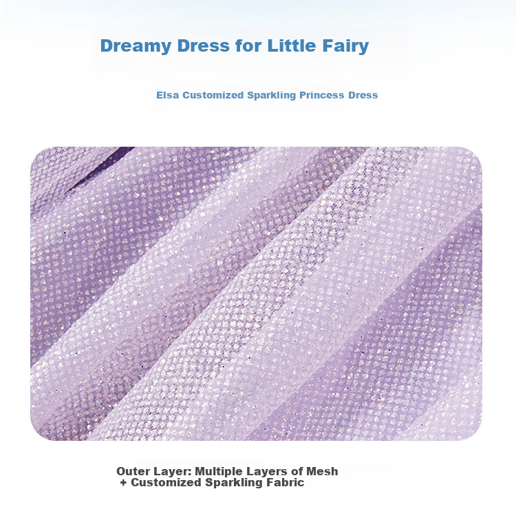 Disney Elsa Princess Dress, Girls' Summer Dress, New Fashionable Design for Summer 2026, Children's Clothing 2
