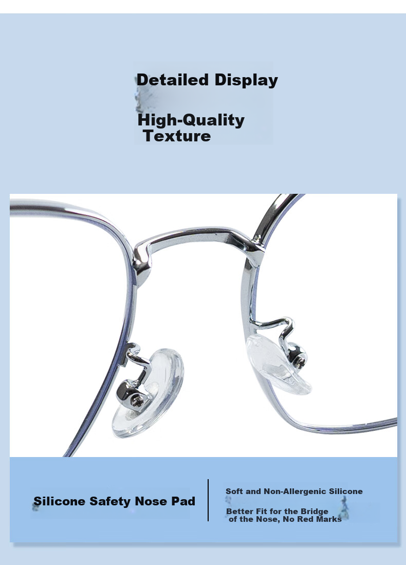 VGO Blue Light Blocking And Radiation Protection Glasses for Men And Women, Titanium Frame Non-Prescription Protective Eyewear, Myopia Glasses Frame 10077 Rose Gold 5