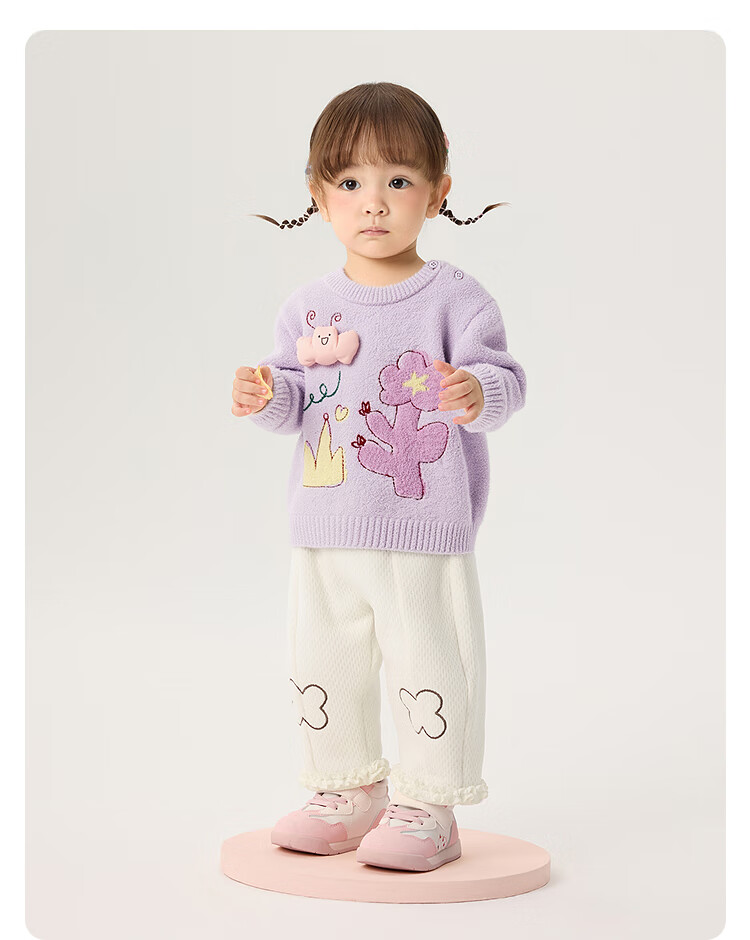 Balabala Baby Sweater Toddler Pullover Knitwear Boys Girls 2025 Winter New Cute Pattern Base Layer Shirt 6