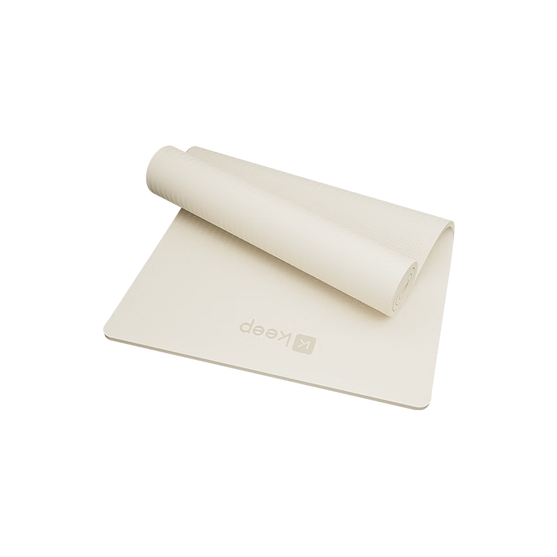 Keep Yoga Mat, Thickened Soundproof Shock-Absorbing Extra-Large Size Aerobics Mat, Home Use Non-Slip Fitness Exercise Floor Mat, Oatmeal White
