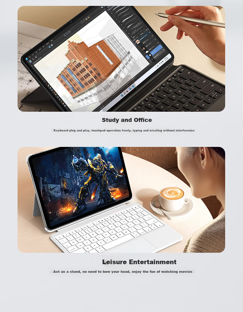 COOLSTART Compatible with IPad Air 8/7/6/5/4&Pro 2018 Model [MFi Certified | Direct Connection to Official Website] Magic Keyboard Dual-Sided Clip for 10.9/11 Inch, Black 10