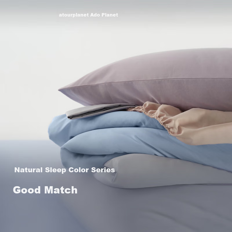 Yaduoxingqiu Solid Color Pure Cotton Bedding Set, 100% Combed Cotton, Baby And Maternity Grade Fabric - Soft Pink - 1.5m Bed - Flat Sheet Style