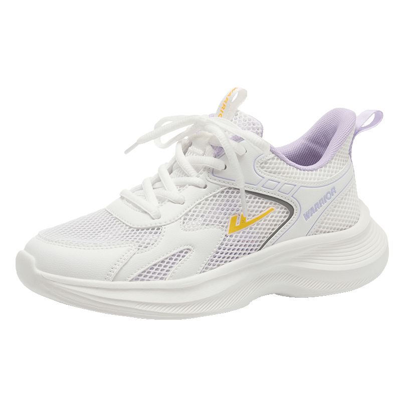 Warrior Official Women's Shoes 2026 Summer Comfortable Casual Sports White Purple Sneakers Women Size 38