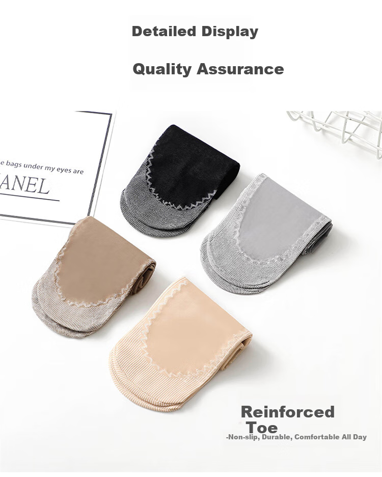 LangSha Silk Stockings, Short 6 Pairs, Spring And Summer Thin Style Women's Socks, Flesh Color Mid-Calf, Reinforced Sole, Non-Slip Short Socks, One Size Fits All, 6 Pairs Per Pack 16