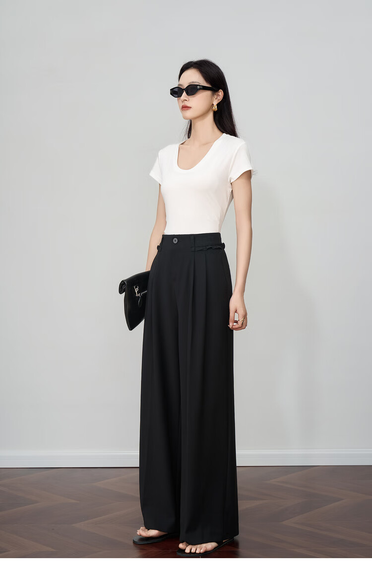 Olrain White U-Neck Slim Fit Short Sleeve T-Shirt for Women Summer Petite Top White L 15