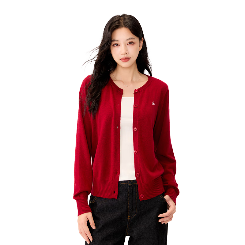 RA&RN / Love As You Spring New Slim Fit Solid Color Wool Knit Cardigan Jacket for Women Elegant