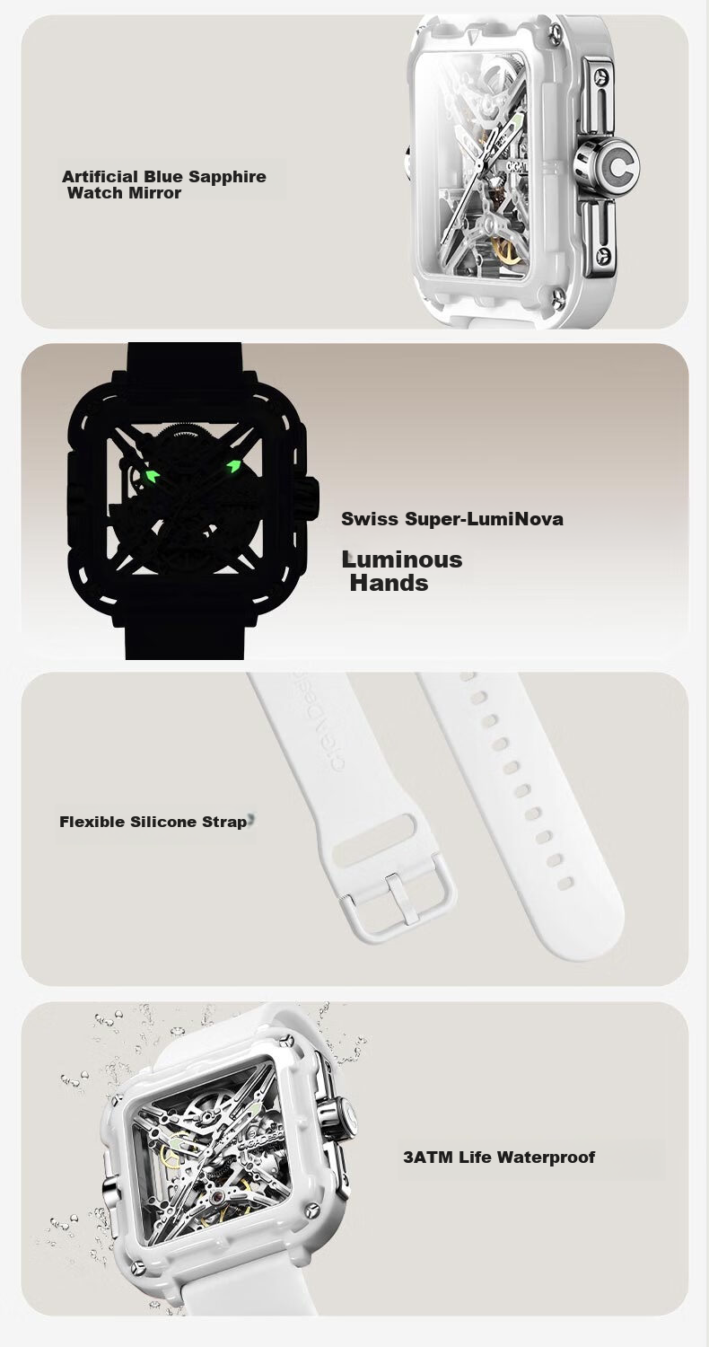 CIGA Design Jingjia Fengmang Series Mechanical Wristwatch, Trendy Ceramic Version, Jimei·Jiao Co-Branded Watch, Birthday Gift 10