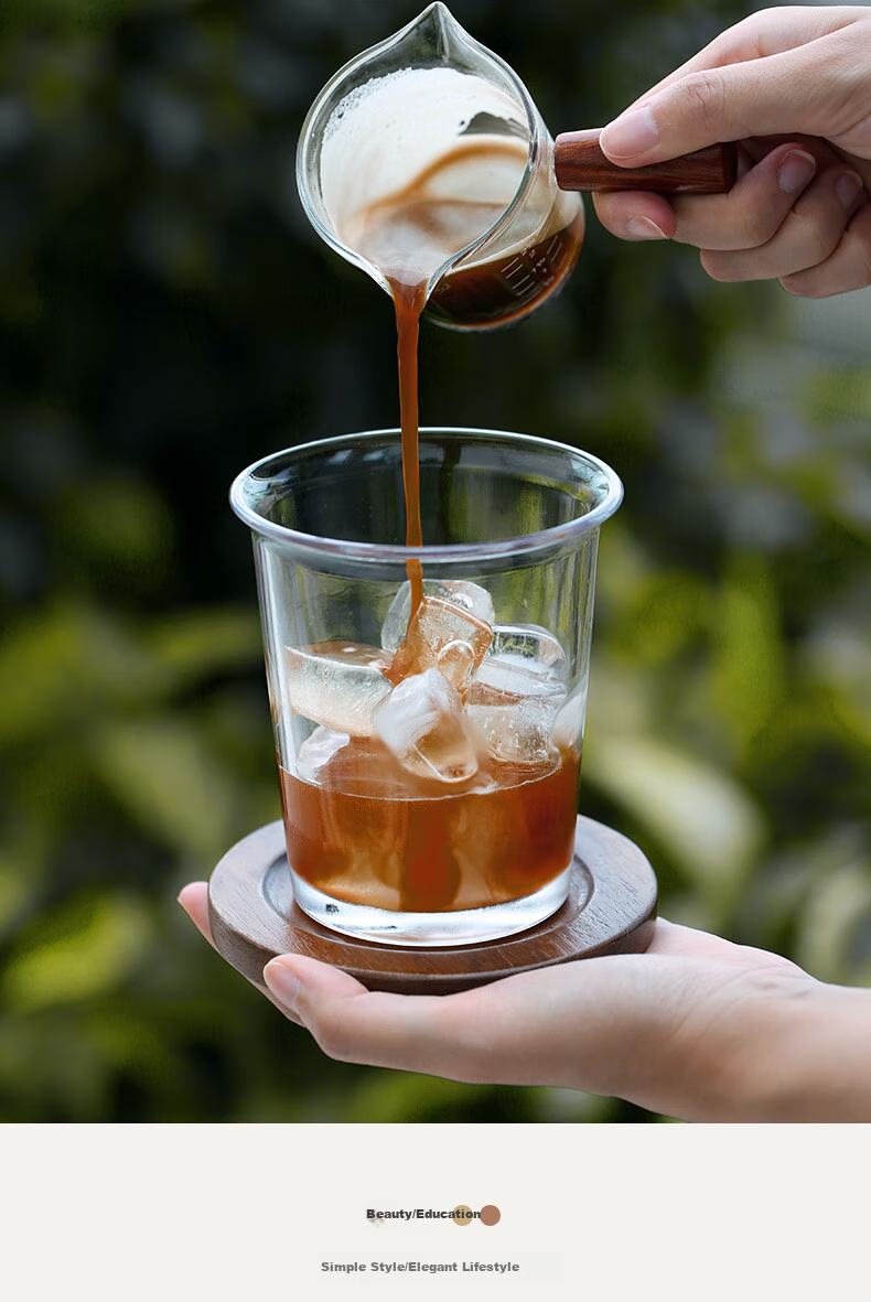 Bincoo Vertical Stripe Iced Americano Specialty Coffee Glass Cup Dirty Fruit Tea Juice Cup High Aesthetic 4
