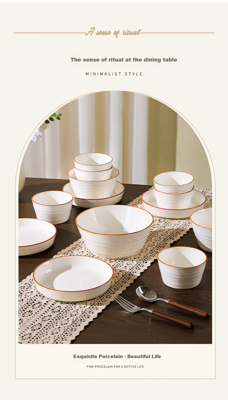 Chuanqi Simple Ceramic Bowl And Chopsticks Tableware Set for Home, 10-Piece Complete Set of Bowls, Plates And Dishes, Stylish Living 6