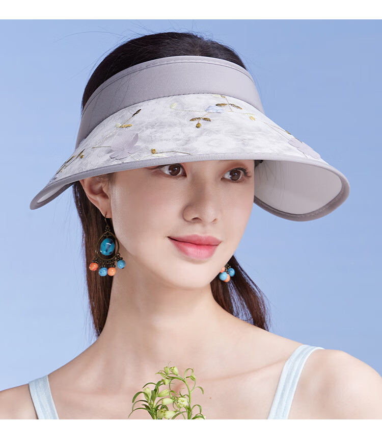 Shanghaigushi Sun Protection Hat for Women, Spring And Summer Visor Outdoor Casual UV-Resistant Sun Hat with Embroidery And Wide Brim 13