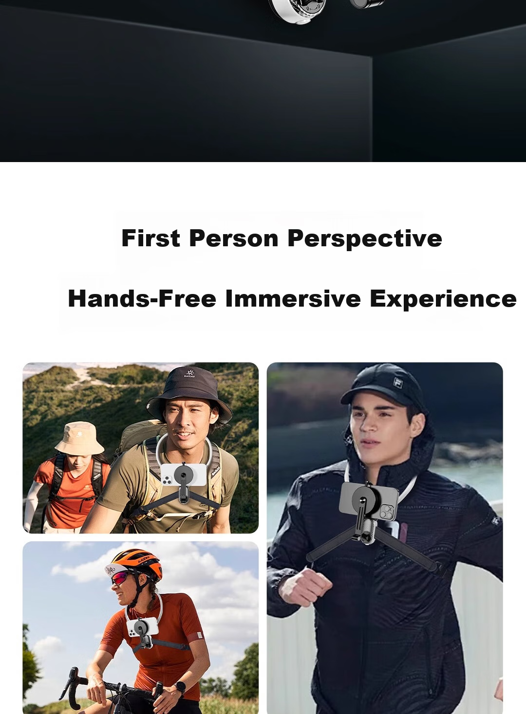 FUNSNAP Magnetic Neck Strap Phone Holder, Chest-Mounted First-Person View Stand, Outdoor Cycling Fishing Shooting Photography Handle [Magnetic Model] 2