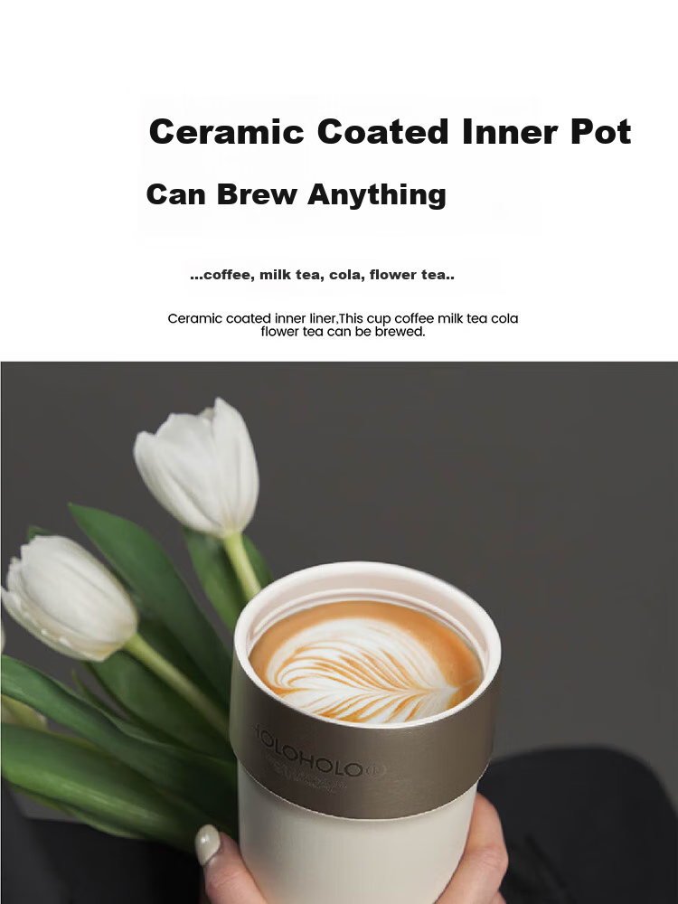 HOLOHOLO Ceramic Inner Insulated Coffee Mug, Stylish Gift for Men And Women, Essential Mid-Autumn Festival Children's Student Water Cup 5