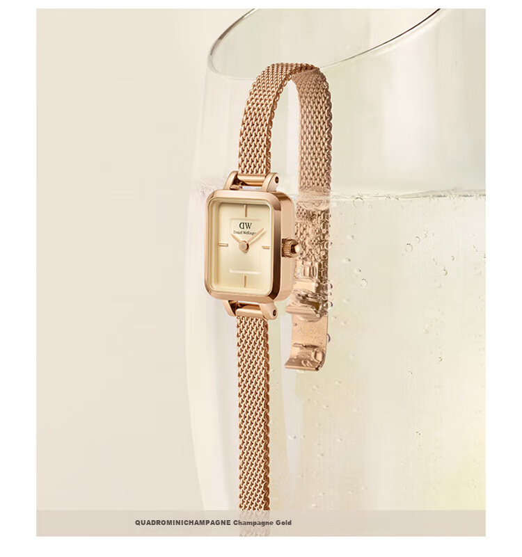 DanielWellington DW Ladies Watch, Vintage Small Sugar Cube Quartz Steel Strap Quartz Wristwatch, Birthday Gift for Girlfriend, DW726 4