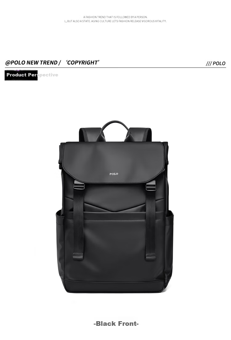 POLO Backpack for Men, Lightweight Travel Bag with Flip Cover, 16/17.3-Inch Laptop Bag, Business Trip Bag 20
