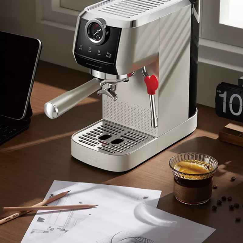 Кофемашина Tuni E2+G1pros, полуавтоматическая, итальянский эспрессо, двойной бойлер, вспениватель молока, набор для подарка на День Святого Валентина
