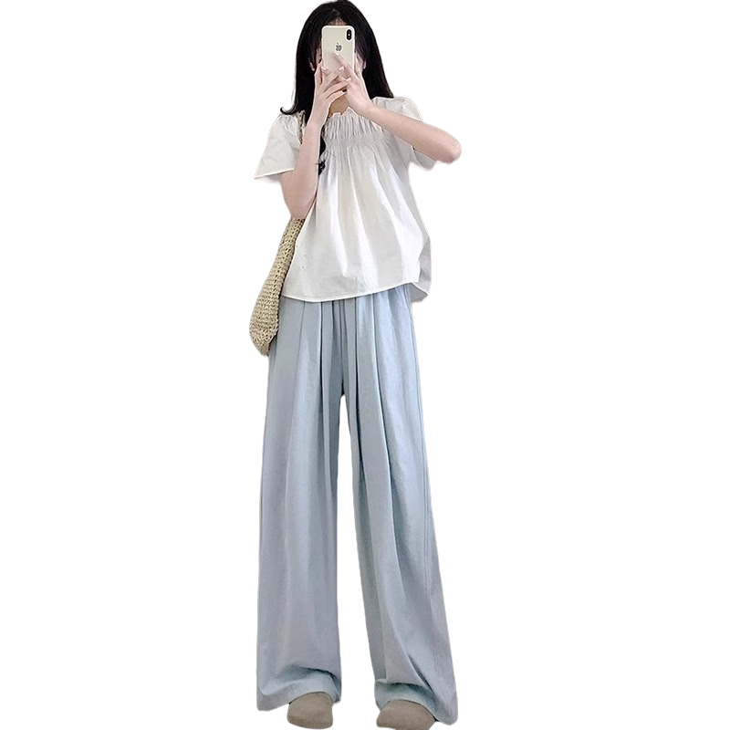 JOYNCLEON Maternity Pants Summer Thin Yamamoto Style Non-Restrictive Belly Wide-Leg Maternity Wear Off-White XL Jyk183515