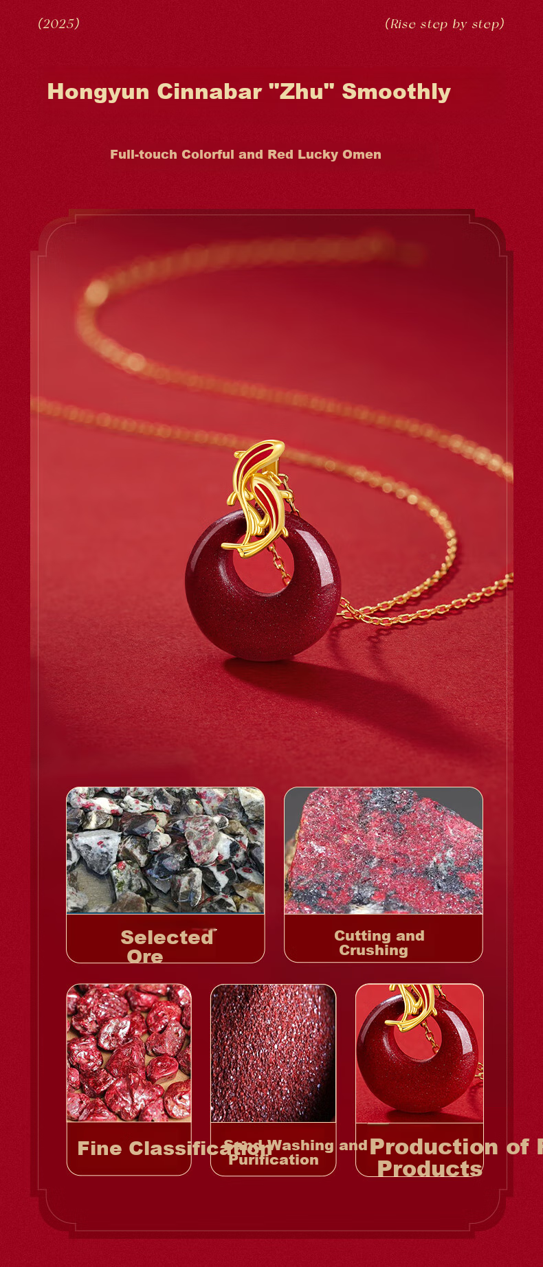 Zhenshangyin Chinese Gold Koi Cinnabar Peace Buckle Silver Necklace for Women, Birthday New Year Gift for Girlfriend Amulet S925 3