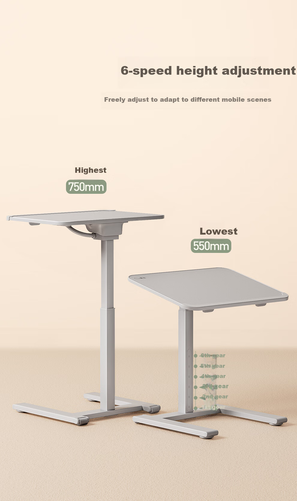Saijing F1 Computer Desk, Office Desk, Foldable And Height Adjustable Desk, Home Computer Bedside Mobile Study Writing Desk, Living Room Laptop Desk 2