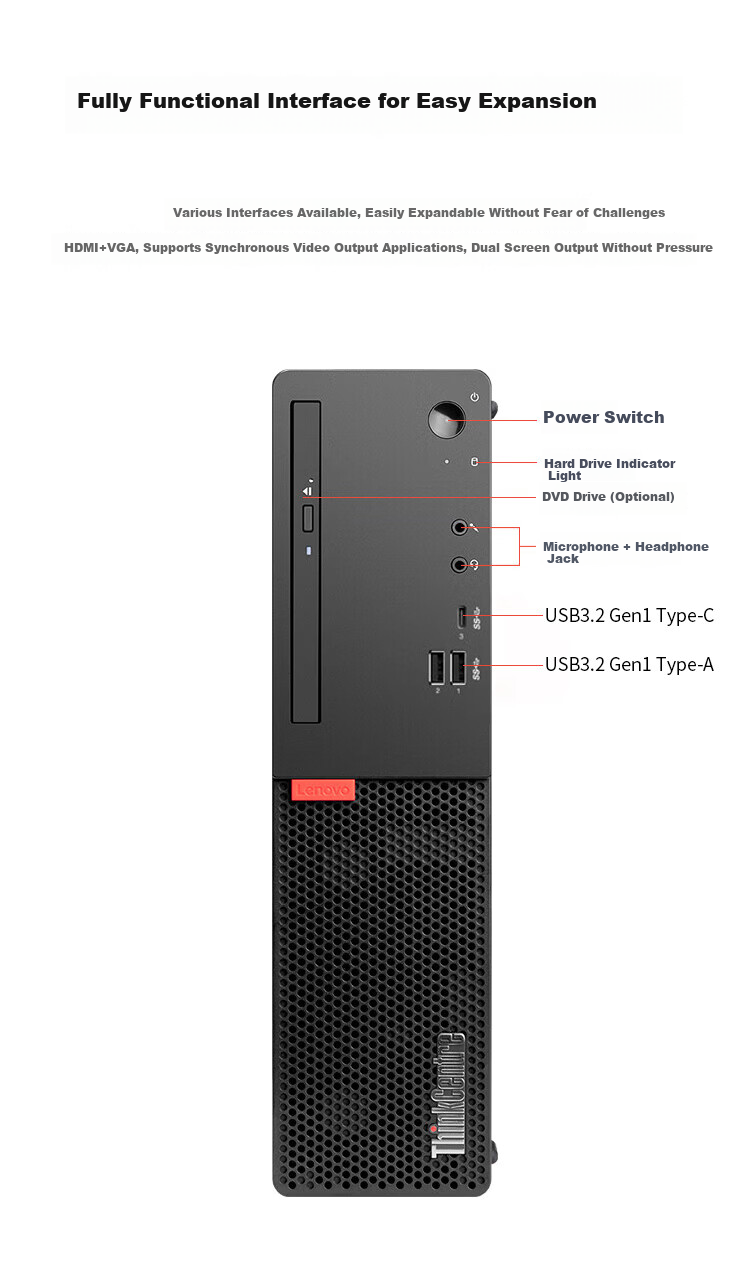 Lenovo ThinkStation K-C3 High-Performance Business Desktop Workstation (i5-14500, 16GB RAM, 1TB SSD, WiFi6) Customizable 7