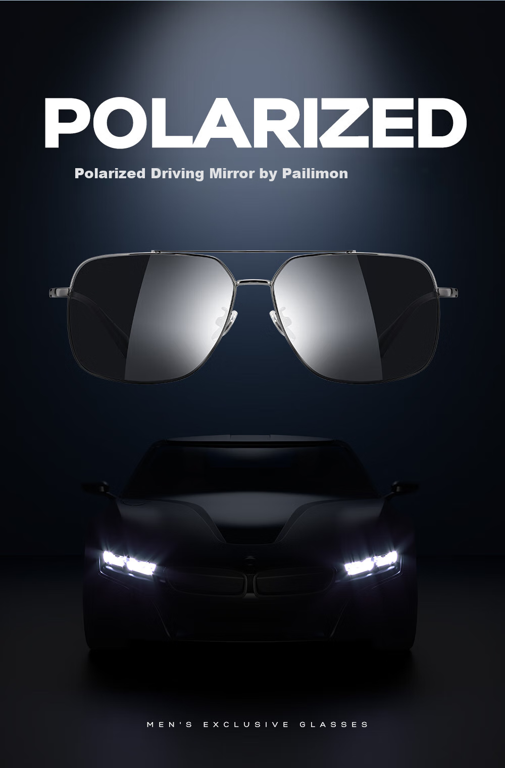 PARIM Sunglasses for Men, Polarized UV Protection Glasses, Square Large Frame Sunglasses, Trendy Driving Glasses, Sun Protection Fishing Glasses 2