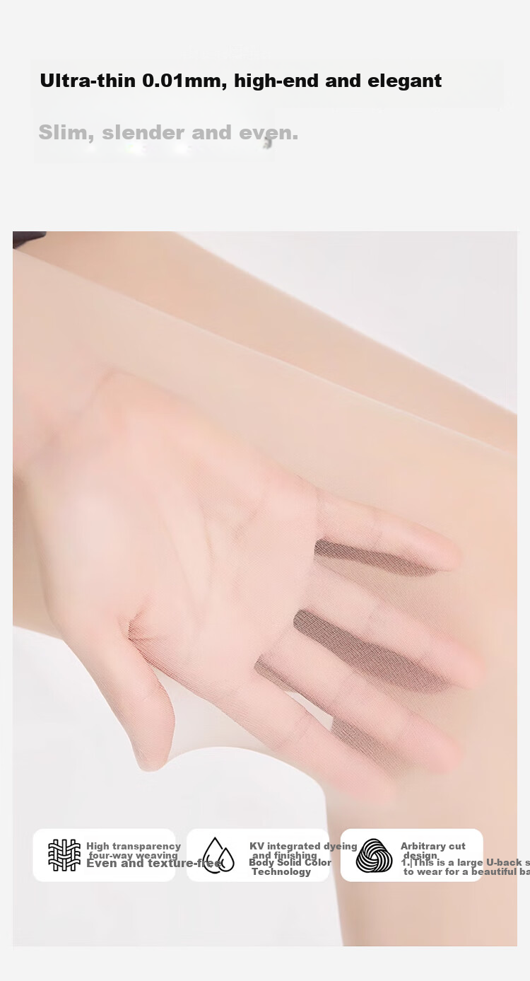 JOAE [Ultra-Thin Any-Cut] Summer 0D Pineapple Silk Stockings for Women, Nude Anti-Snagging Pantyhose, Sexy Sheer Tights 5