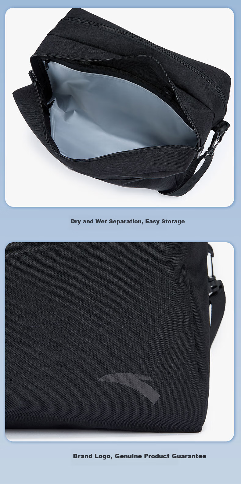 ANTA Swimming Storage Bag, Handheld Large Capacity, Wet And Dry Separation, Waterproof And Dustproof Swimming Bag, Storage Beach Bag 7