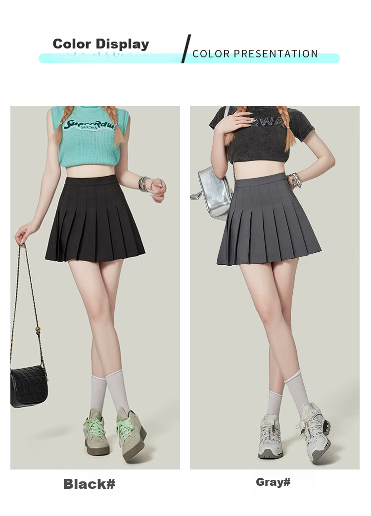 Ziyu Style Pleated Skirt for Women Petite High Waist Slimming Anti-Exposure Blazer Mini Skirt 2026 New Summer Bodycon Half Skirt 7