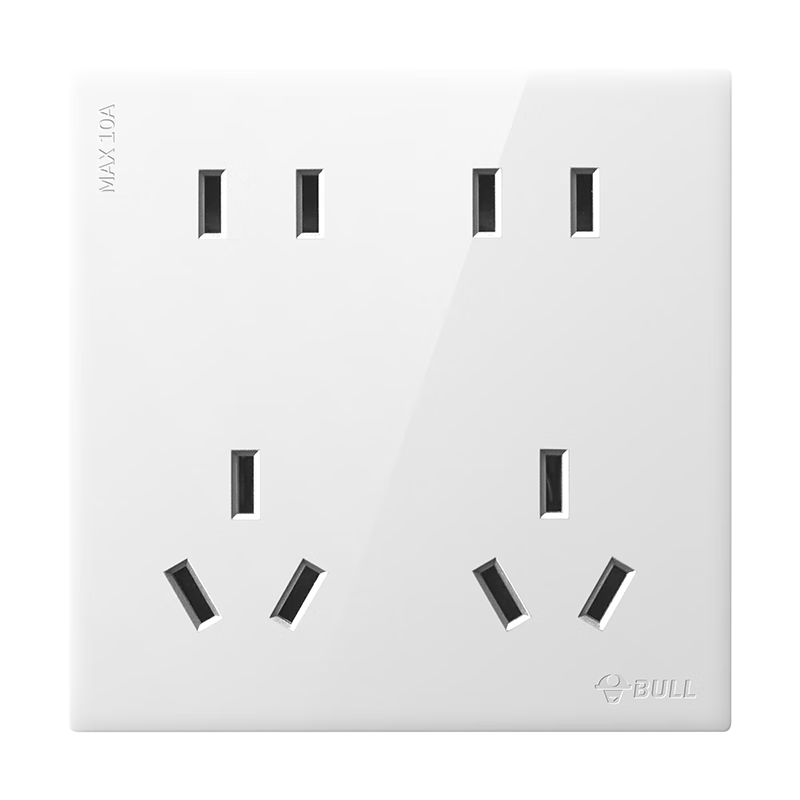 BULL G60 Series 10-Hole 86-Type Ultra-Thin Switch Socket Panel 5-Pack G60Z423 Glossy White