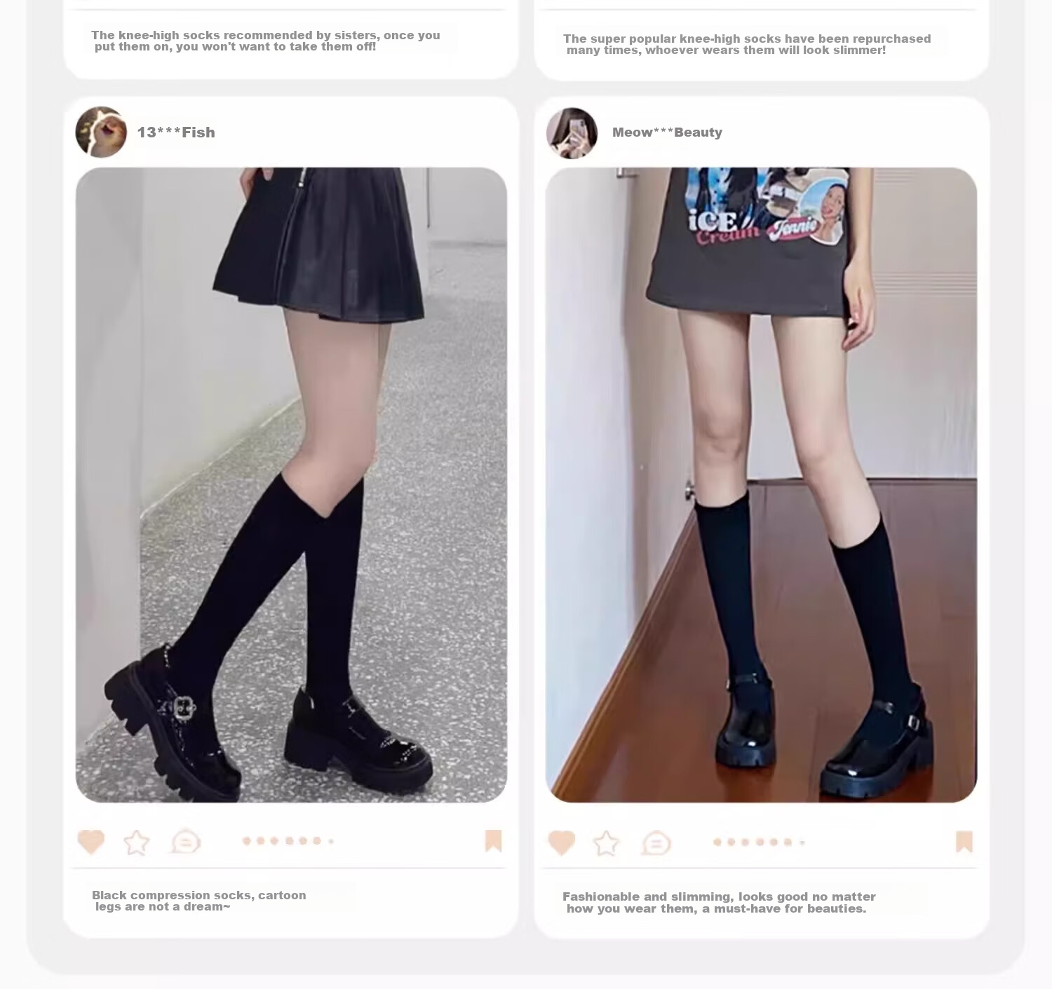 Shiwaji High-Pressure Calf Socks for Women, Spring And Summer Strong Compression JK Socks, Over-Knee Socks, Spring And Autumn Black Thigh-High Socks 15