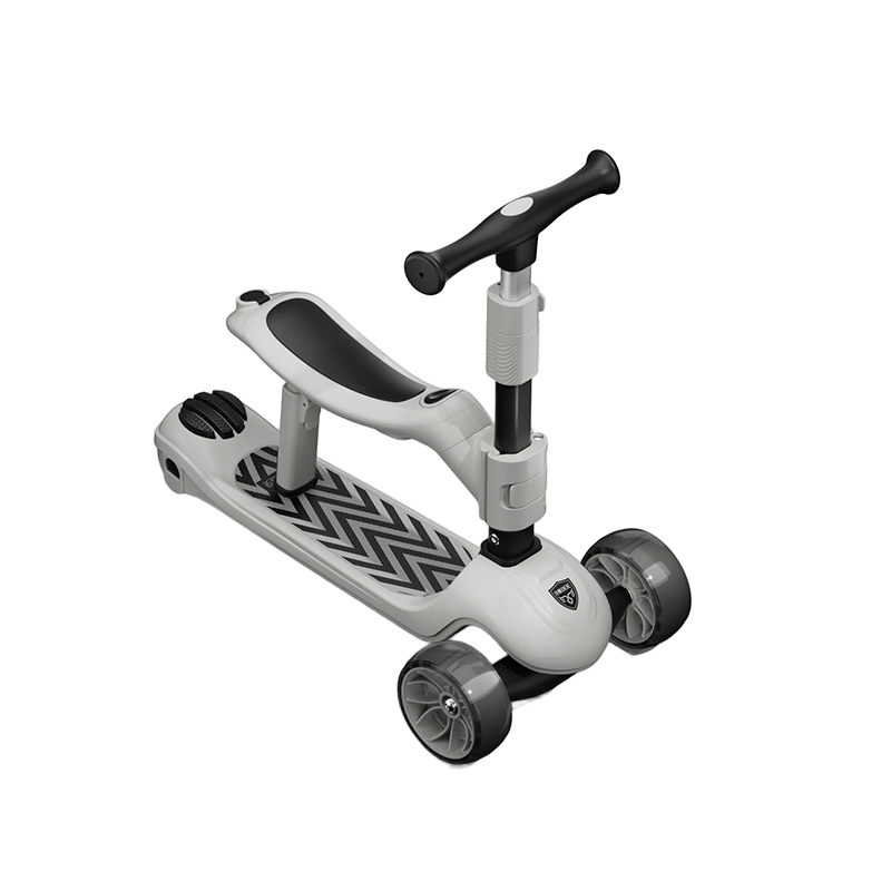 BEIESTATE Supreme Pro 2-in-1 Scooter for Kids Ages 1-3-6 Foldable Birthday Gift Mica Gray