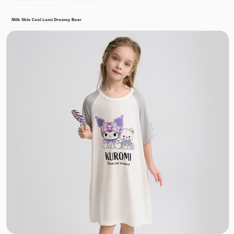 AIMER KIDS Girls' Pajama Set, Milk Skin Fabric, 3A Antibacterial, Summer Short-Sleeve Loungewear, Children's Sleepwear, Pink Bear, Size 140 13