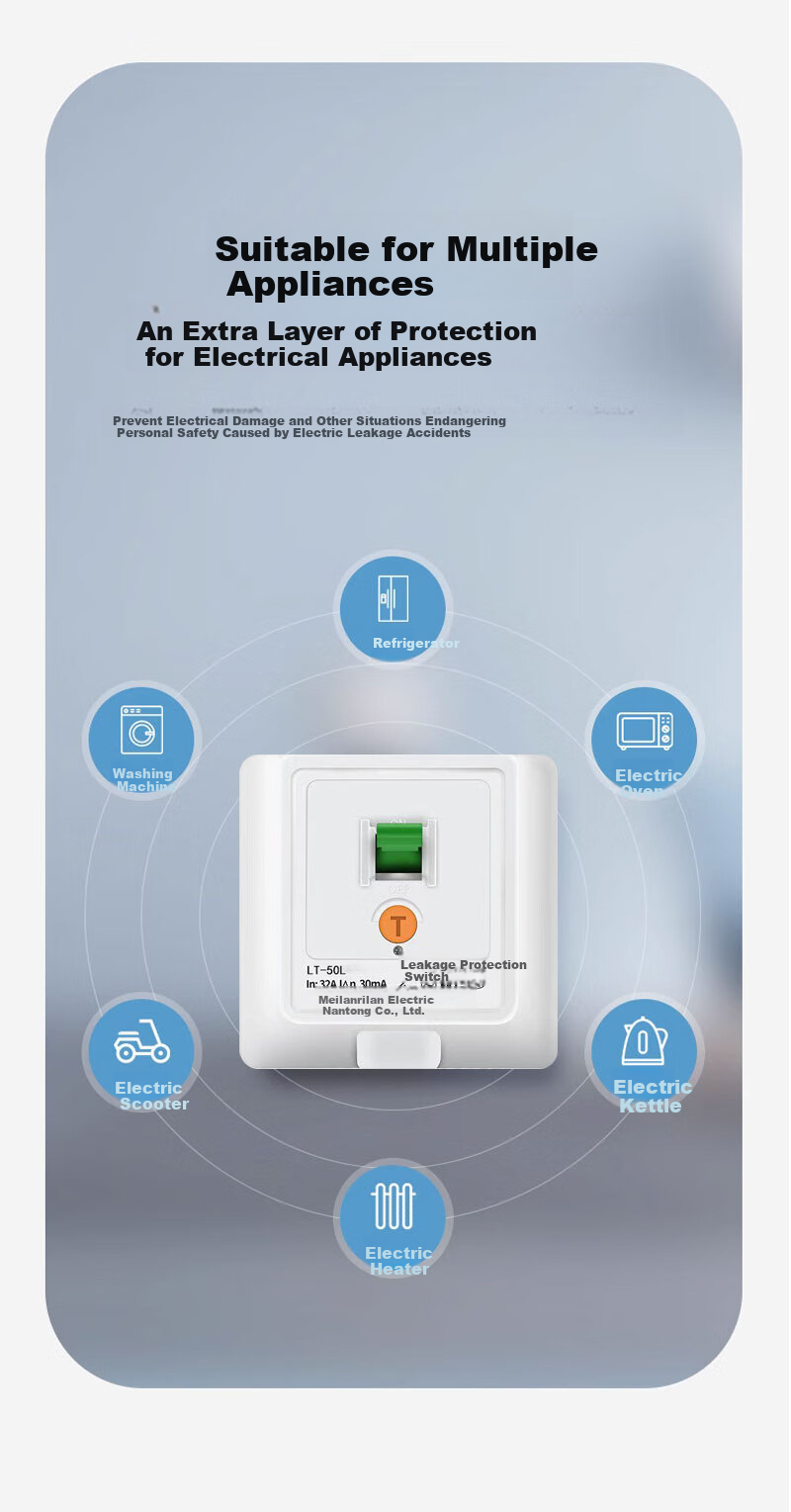 MIWHD 86-Type Concealed Leakage Protection Switch Socket, Air Switch, Three-Hole Socket, 16A 4