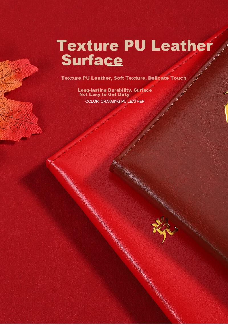 TENGXIONG A5 Party Member Notebook with Buckle, Leather Cover, Political Education Study Journal, Meeting Record Book, Cultural Activity Party Building Work Gift Box Customization LOGO 5