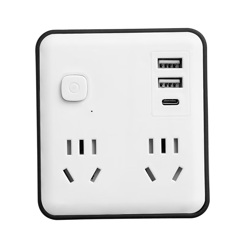 Sushiermo PD25W Smart Fast Charger 86-Type Water Cube Converter White and Gray Color Block Multi-Port Ultra-Thin Plug-in Charging Station Compatible with Apple Huawei Xiaomi etc.