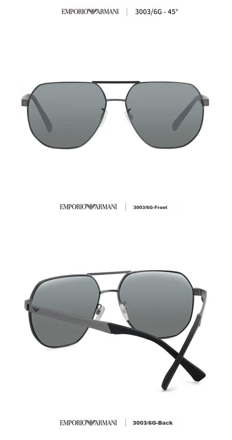 EMPORIO ARMANI Celebrity-Style Armani ARMANI Sunglasses, Aviator Frame, Su 8