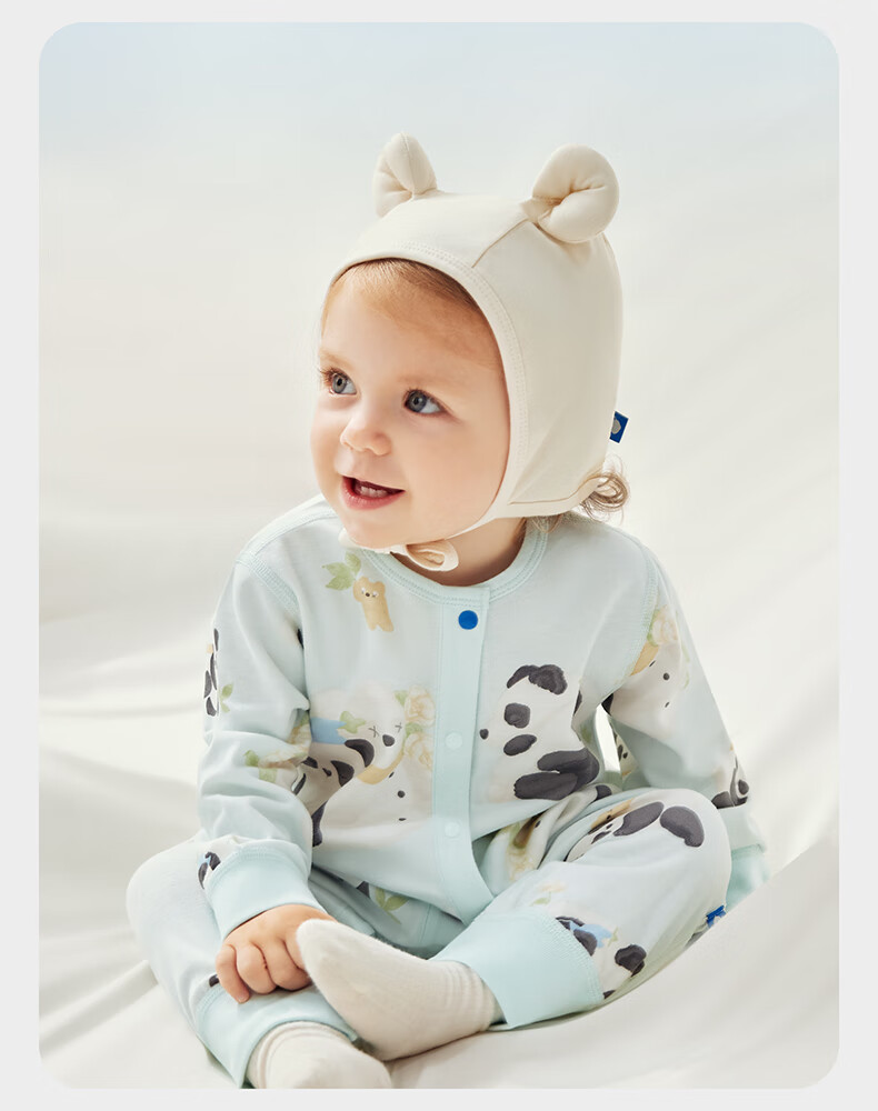 Babycare Camellia Newborn Infant Soft Cap Sea Salt Blue S 7