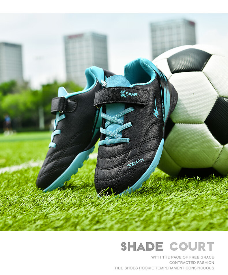 Shuangxing Kids Soccer Shoes Youth TF Turf Cleats Velcro Training Shoes Boys Girls Grass Football Sneakers Student Match Shoes 9