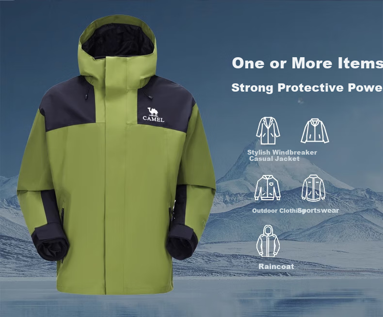 CAMEL Women's Three-In Jacket, Casual Outdoor Windproof And Waterproof Mountaineering Coat, 734CATG614 9