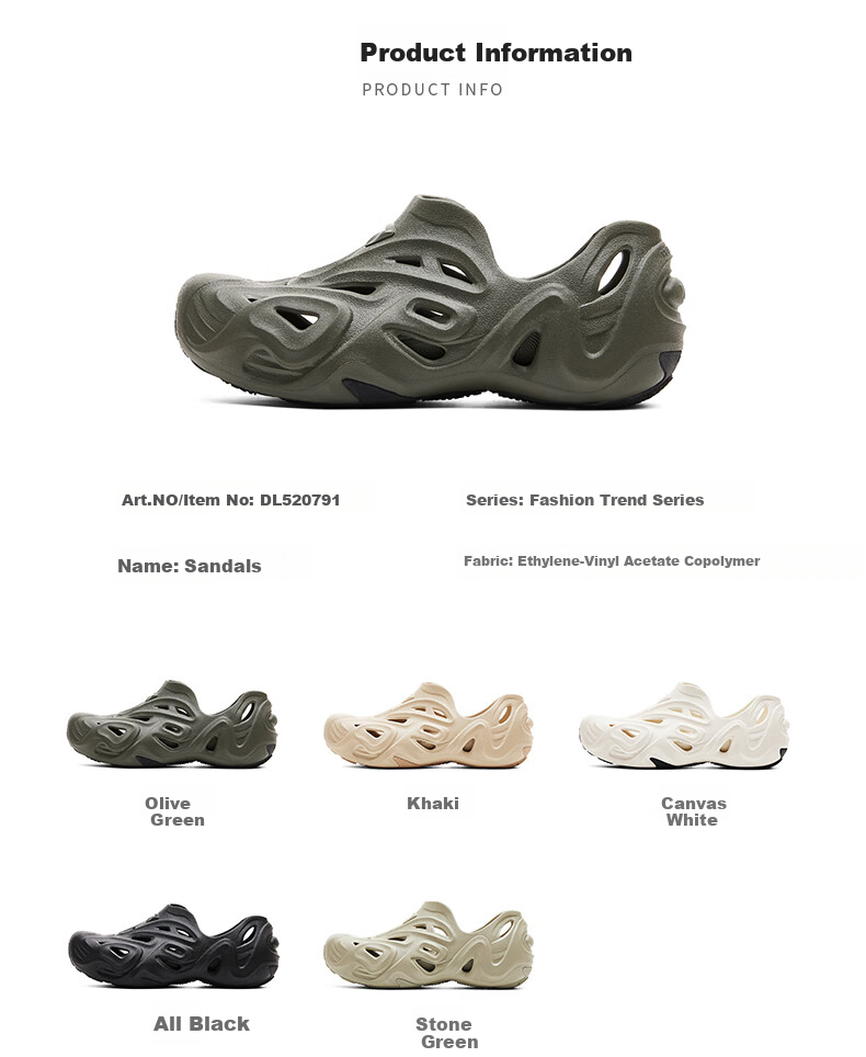 PEAK Taiji Qu Lang Su Xi Shoes for Men, Summer Outdoor Sports Sandals, New Soft-Soled Non-Slip Hole Shoes, DL520791 32