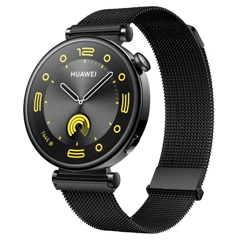 MSSM Compatible Huawei Watch Band Milanese Loop for GT6 Pro/5/5 Pro/GT4/3/Watch5 Metal Steel Band with Dual Magnetic Clasp Women's Watch Strap - 41mm Dial [Black]