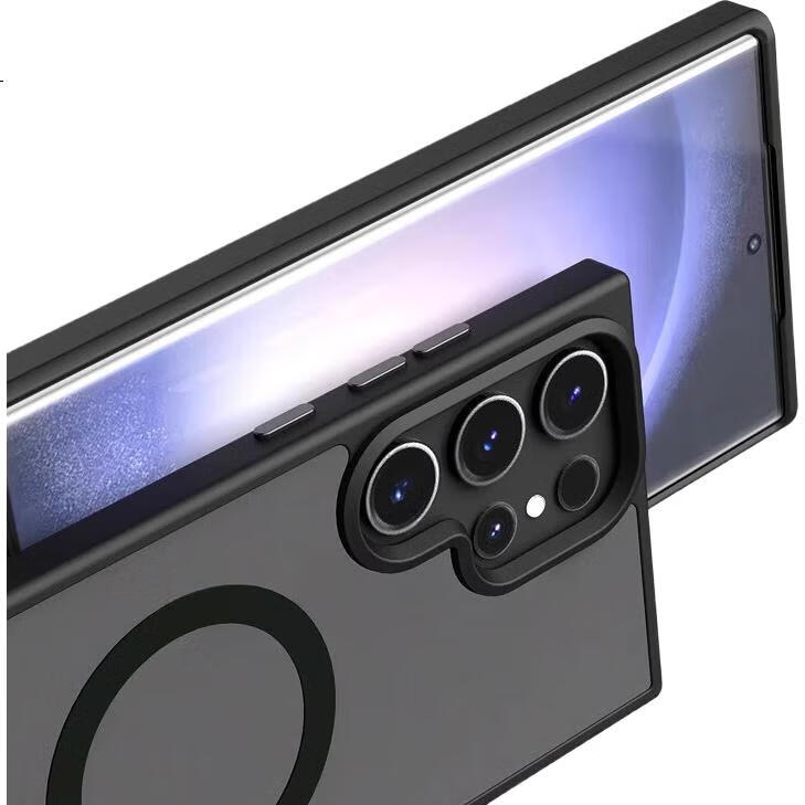 Чехол-накладка ZHIWEISHI для Samsung S24+, MagSafe, черный, матовый