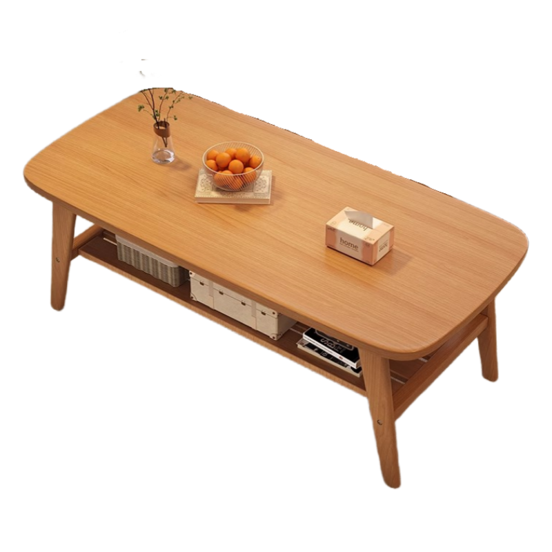 XIAOJIANGCAI Coffee Table for Living Room, Small Apartment, Simple Home Use, Rental House, 2025 New Style, Minimalist Modern Tea Table, Japanese Walnut Color, 120 Cm